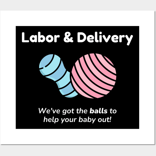 Labor and Delivery Balls Wall Art by midwifesmarket